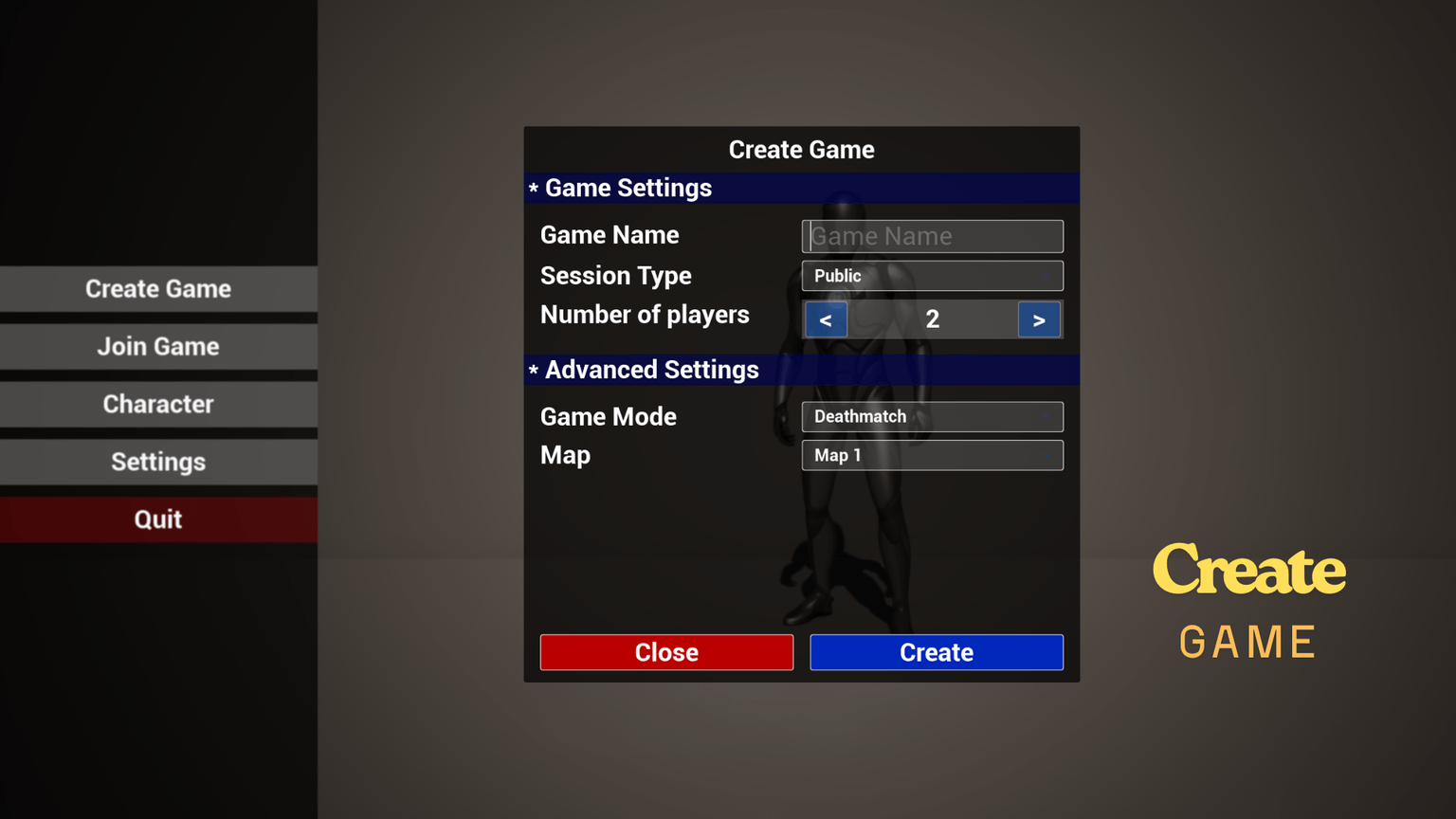 Simple Steam Session Create Session UI